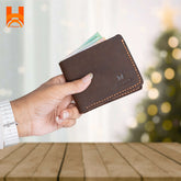 Hingare Handmade Wallet Genuine Crazy Horse Leather Male Short Wallet
