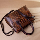 Hingare Crocodile Pattern Genuine Leather Luxury Women Handbags Bag
