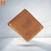 Handmade Genuine Leather Wallet For Men's Hand Sewing Bifold Men's Wallet - H11