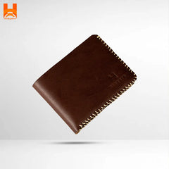 Handmade Genuine Leather Wallet For Men's Hand Sewing Bifold Men's Wallet - H33