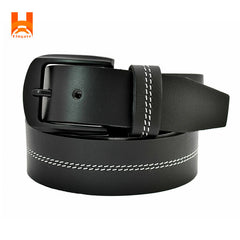 Hingare Men's Double Stitching Leather Belt 100% Genuine Leather Belts (Enclosed in Gift Box)