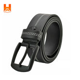 Hingare Men's Double Stitching Leather Belt 100% Genuine Leather Belts (Enclosed in Gift Box)