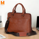 Large Capacity Latest Light Brown Genuine Leather Office Bag For Professional Laptop Bag