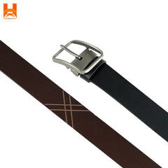 Laser Cut "XX" Desgin Genuine Leather Belts for Men's 2" Wide One Part Cowhide Leather Belt