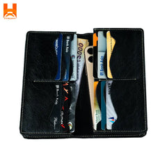Plain Soft Full Genuine Leather Long Wallet Premium Quality Double Gadget Leather Wallet