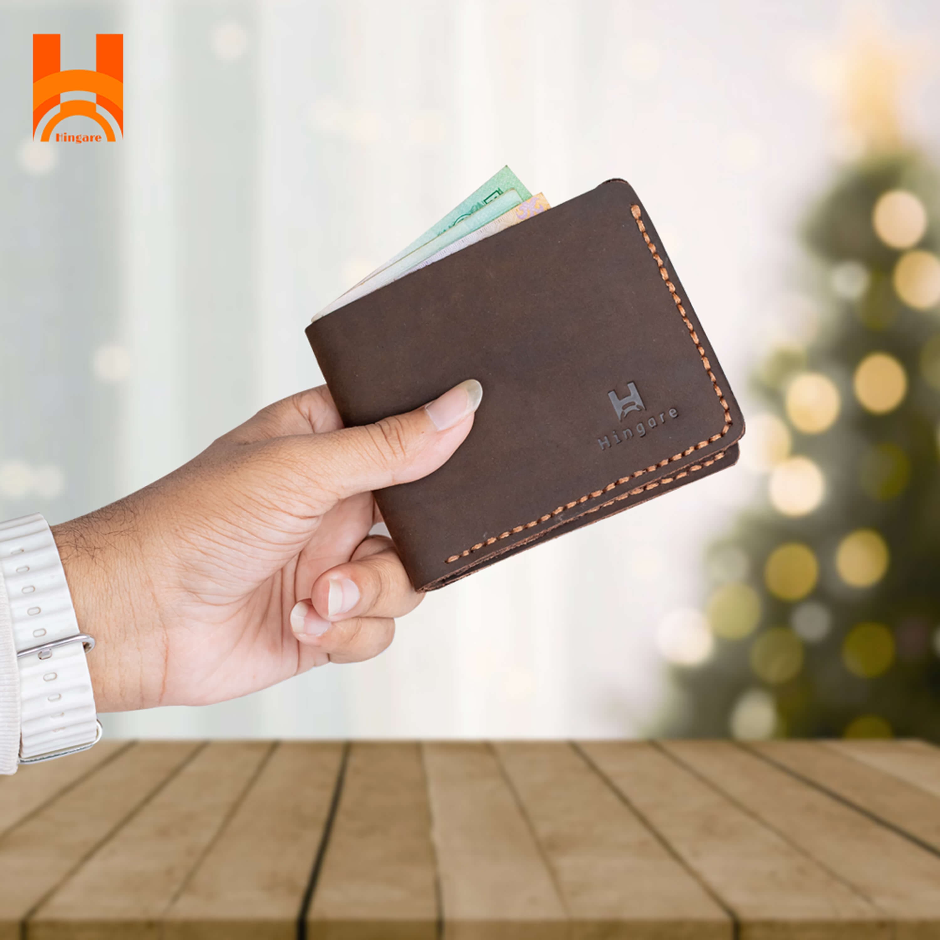 Hingare Handmade Wallet Genuine Crazy Horse Leather Male Short Wallet