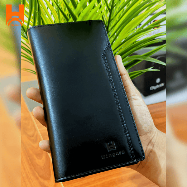 Black Monopoly Hingare Attractive Design Long Wallet Genuine Leather Premium Quality Long Wallet