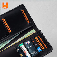 Black Monopoly Hingare Attractive Design Long Wallet Genuine Leather Premium Quality Long Wallet