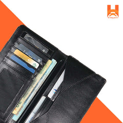 Black Monopoly Hingare Attractive Design Long Wallet Genuine Leather Premium Quality Long Wallet