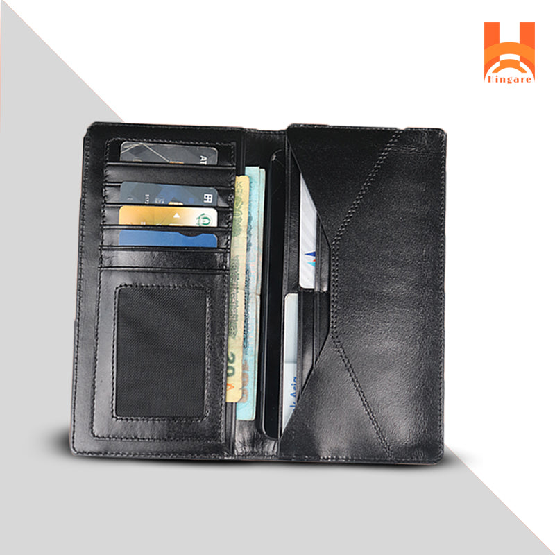 Black Monopoly Hingare Attractive Design Long Wallet Genuine Leather Premium Quality Long Wallet