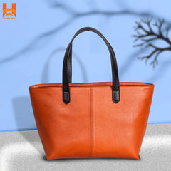 Genuine Leather Tote Bag Light Brown Original Cow Leather Women's Bag