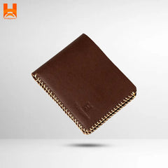 Handmade Genuine Leather Wallet For Men's Hand Sewing Bifold Men's Wallet - H44