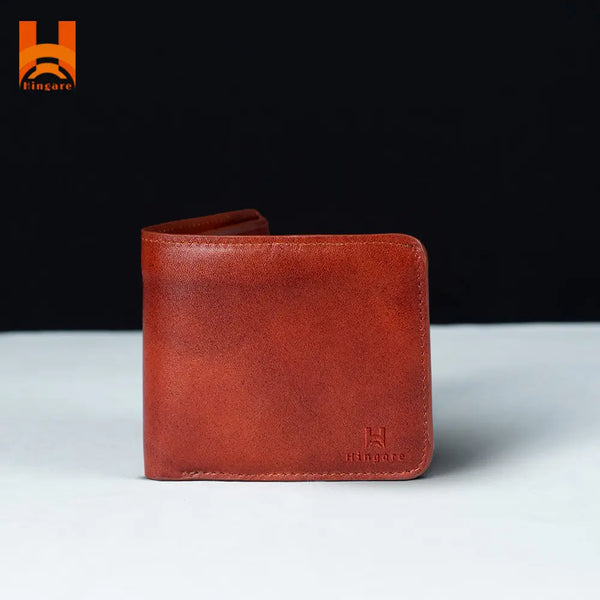 Hingare 100% Leather Bi-Fold Short Wallet Soft Genuine Leather Men's Wallet