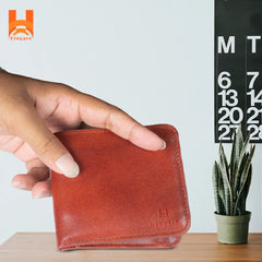 Hingare 100% Leather Bi-Fold Short Wallet Soft Genuine Leather Men's Wallet