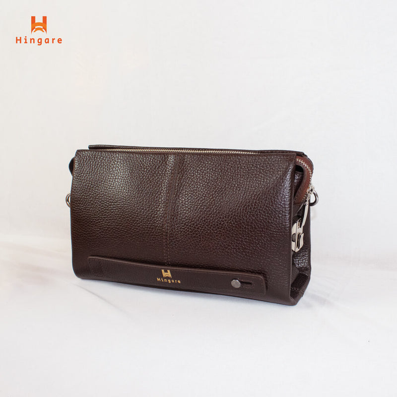 Hingare Genuine Leather Large Capacity Smart Coded Lock Clutch Bag