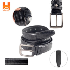 Combo Wallet & Belt : Genuine Leather Stone Dice Short Wallet & Double Part Men's Belts