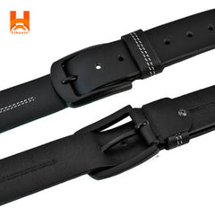 Hingare Men's Double Stitching Leather Belt 100% Genuine Leather Belts (Enclosed in Gift Box)