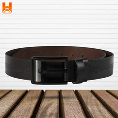 Only Middle Line Embossed Genuine Leather Belts for Men's 2" Wide One Part Cowhide Leather Belt