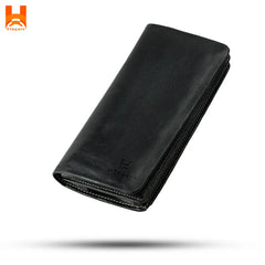 Plain Soft Full Genuine Leather Long Wallet Premium Quality Double Gadget Leather Wallet