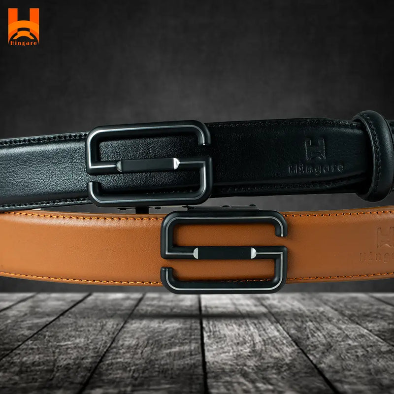Smart Fashion "S" Design Buckle Genuine Leather Belts Formal & Casual Original Leather Gear Belt