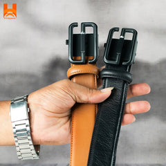 Smart Fashion "S" Design Buckle Genuine Leather Belts Formal & Casual Original Leather Gear Belt