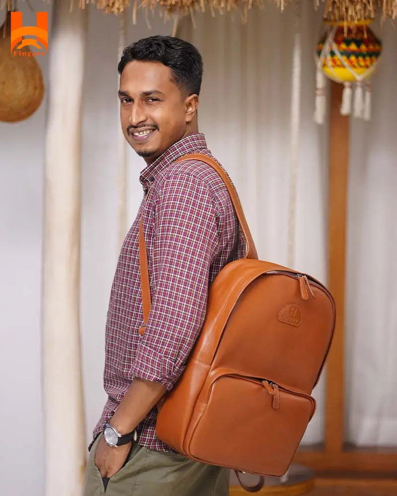 Stylish and Durable Premium Genuine Leather Backpack Professional Look