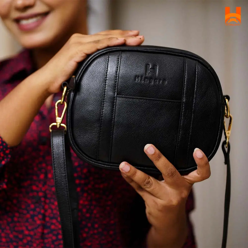 Top-Handle Satchel Fashion Round Handbag Genuine Leather Crossbody Women's Bags